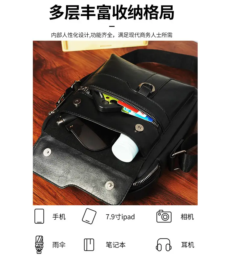 Kangaroo Genuine Leather Crossbody Bag for Men — feature 9