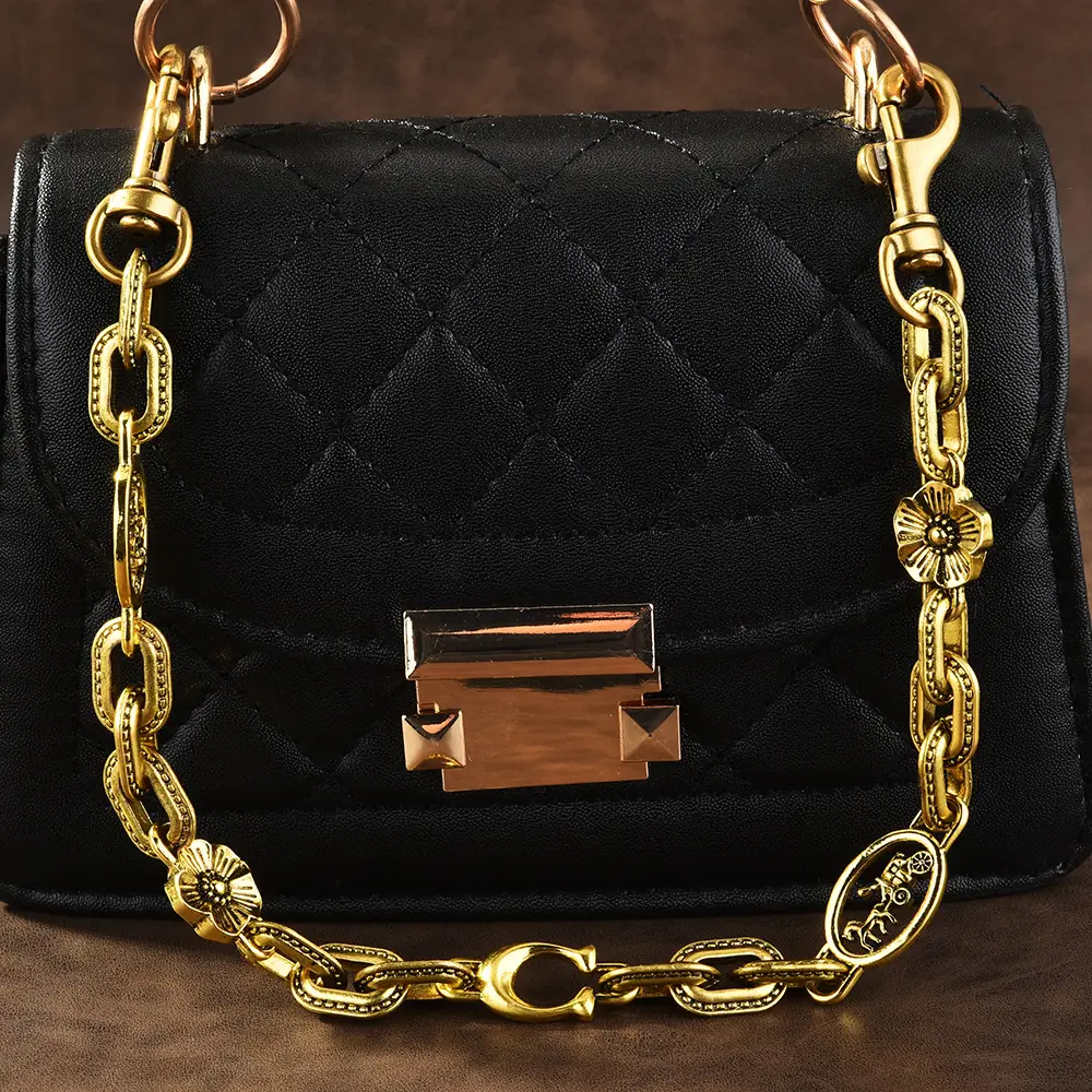 White Quilted Chain Shoulder Bag with Cherry Pendant