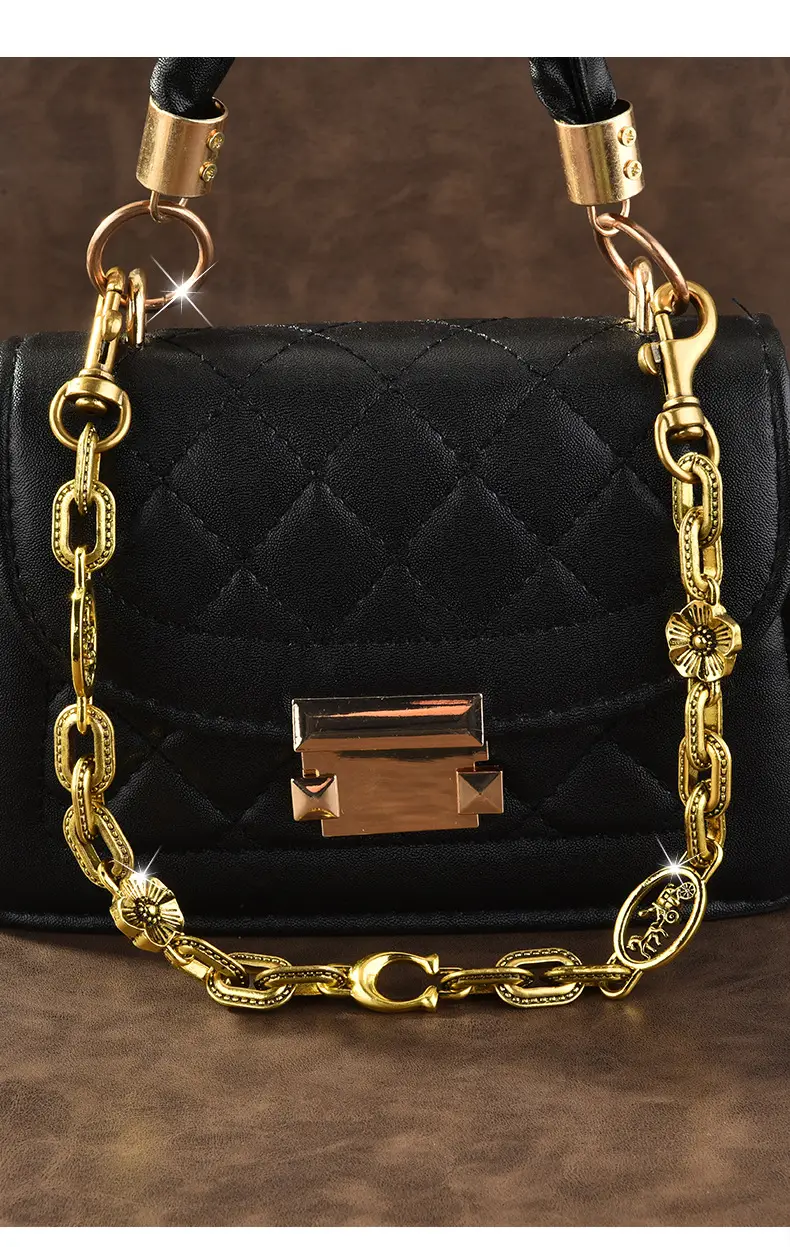 White Quilted Chain Shoulder Bag with Cherry Pendant — feature 12