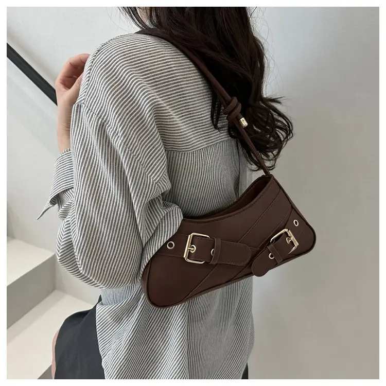 2025 Women's Silver One Shoulder Bag with Buckle Strap — feature 22