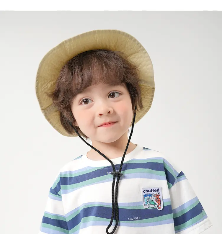 Right European Boys Pure Cotton Striped T-Shirt Green — feature 3