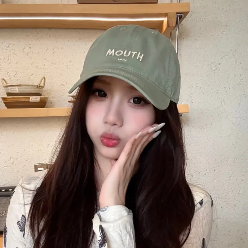 Pink Women's Soft Baseball Cap with "MOUTH" Embroidery - Image 11