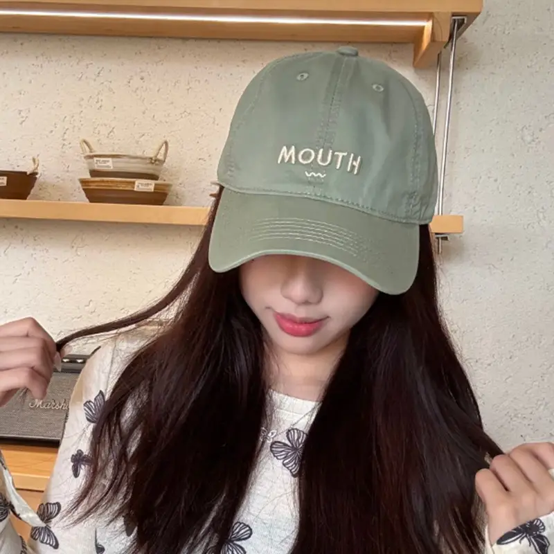 Pink Women's Soft Baseball Cap with "MOUTH" Embroidery — feature 19