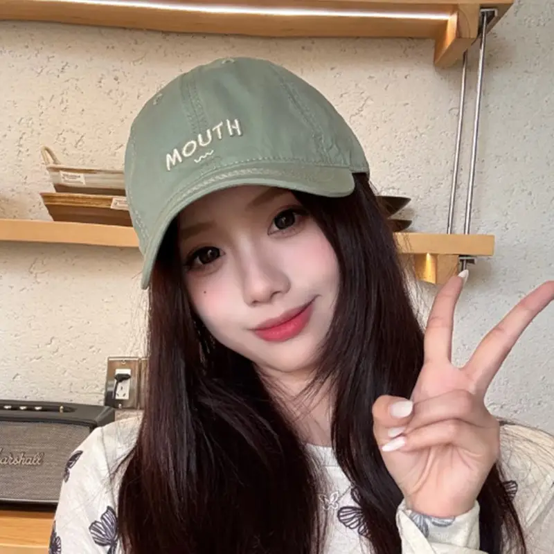 Pink Women's Soft Baseball Cap with "MOUTH" Embroidery — feature 20