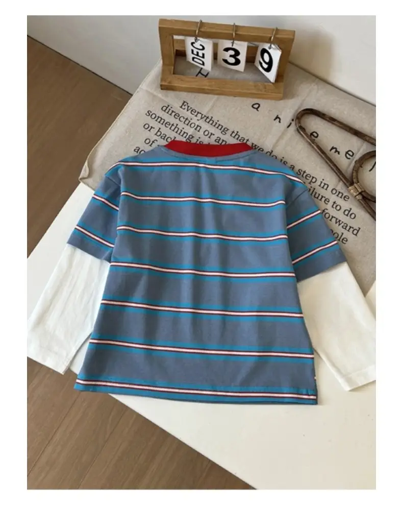 Boys Striped Cotton T-Shirt 2026 Spring — feature 15