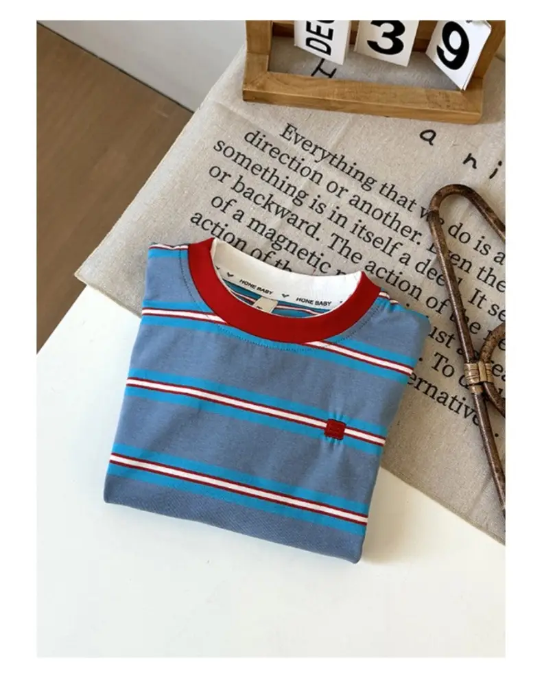 Boys Striped Cotton T-Shirt 2026 Spring — feature 17