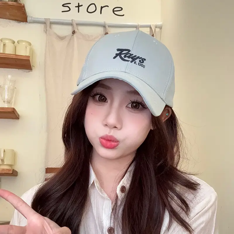 Women's Light Gray Baseball Cap with Wide Brim 2025