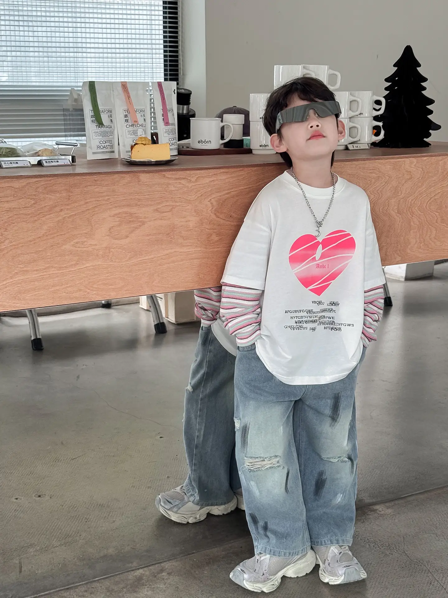 2025 Boys Love Print Top T-Shirt Fake Two-Piece - Image 4