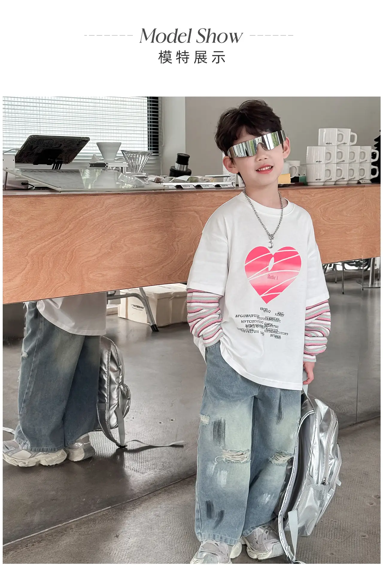 2025 Boys Love Print Top T-Shirt Fake Two-Piece — feature 12