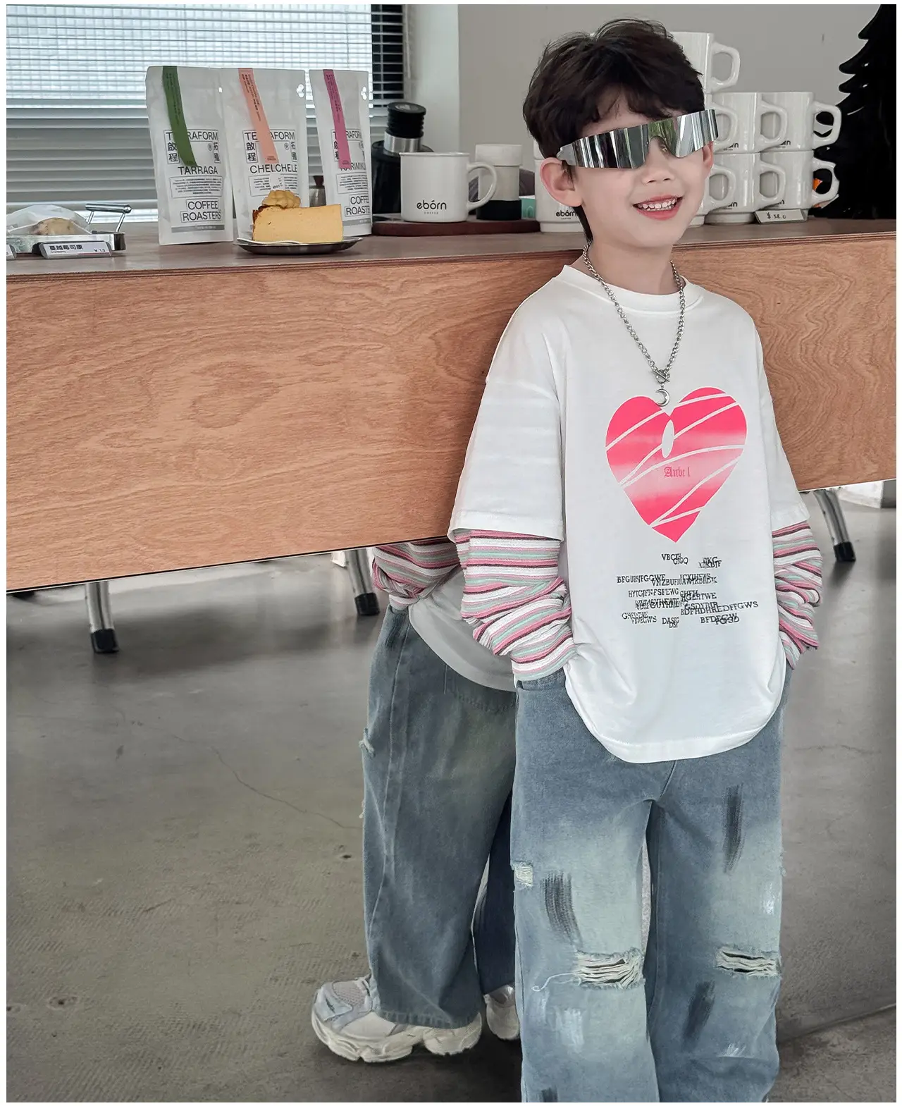 2025 Boys Love Print Top T-Shirt Fake Two-Piece — feature 13