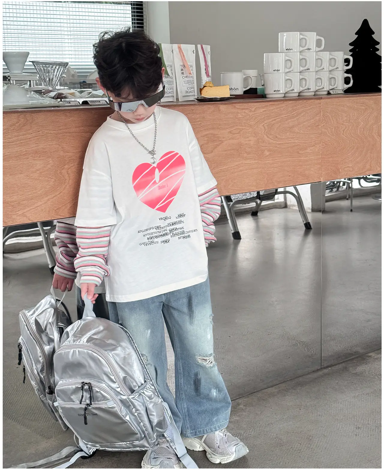 2025 Boys Love Print Top T-Shirt Fake Two-Piece — feature 15
