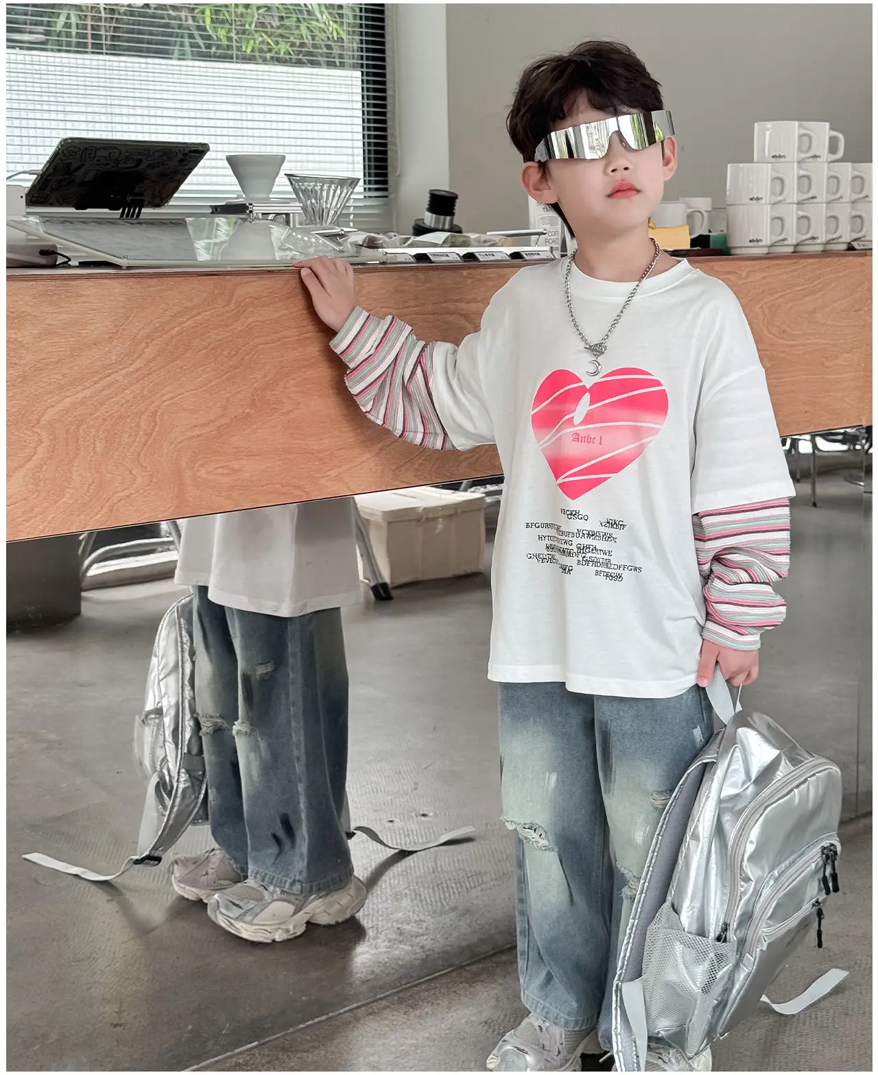 2025 Boys Love Print Top T-Shirt Fake Two-Piece — feature 16