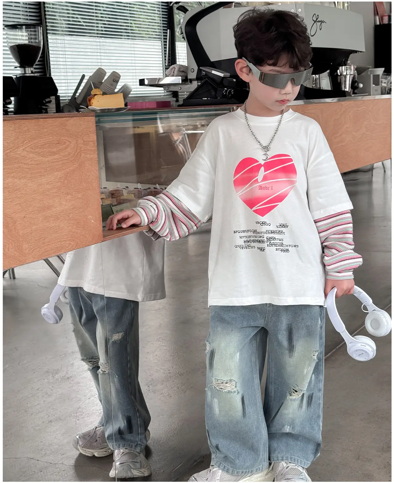 2025 Boys Love Print Top T-Shirt Fake Two-Piece — feature 17