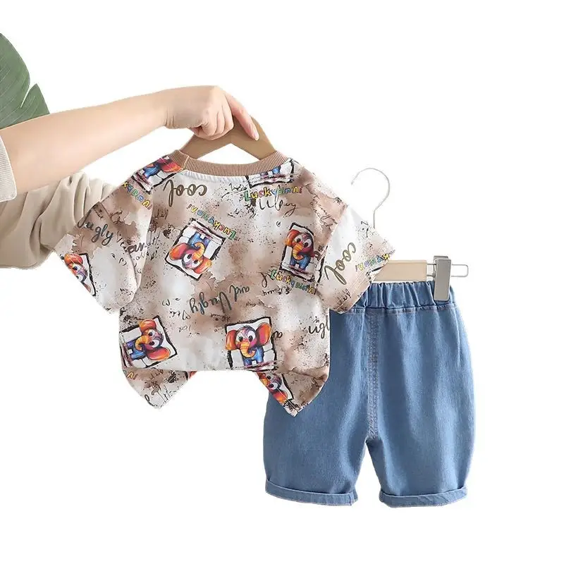 Boys Cartoon Print 2-Piece Summer Suit 1-5Y - Image 5