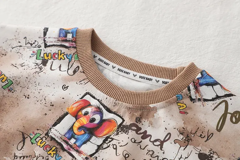 Boys Cartoon Print 2-Piece Summer Suit 1-5Y — feature 1