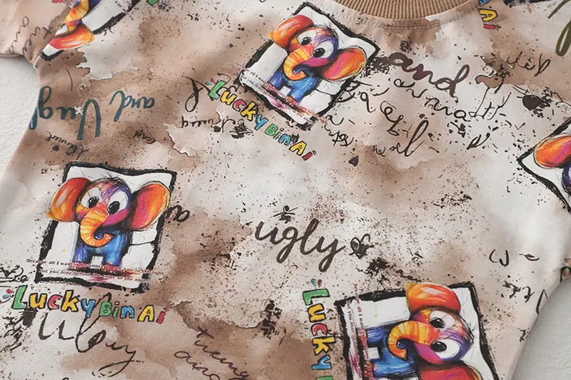 Boys Cartoon Print 2-Piece Summer Suit 1-5Y — feature 2