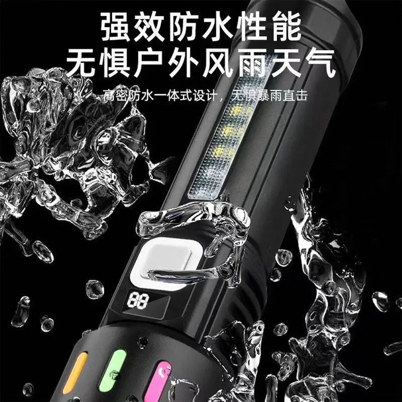 Rechargeable Telescopic Flashlight with Red Blue Warning Lights β feature 11