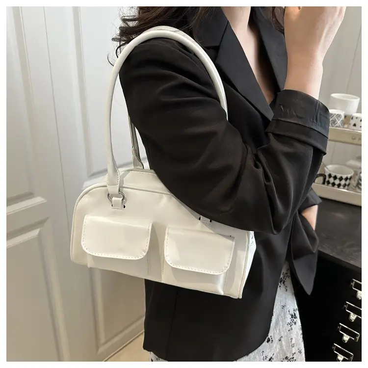 2025 White Neon Double Pocket Shoulder Bag — feature 11