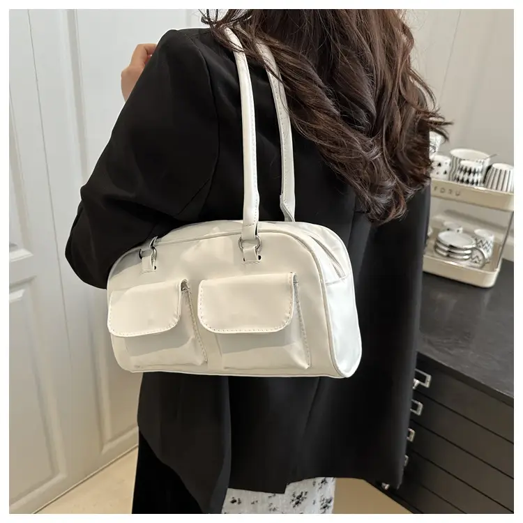 2025 White Neon Double Pocket Shoulder Bag — feature 12