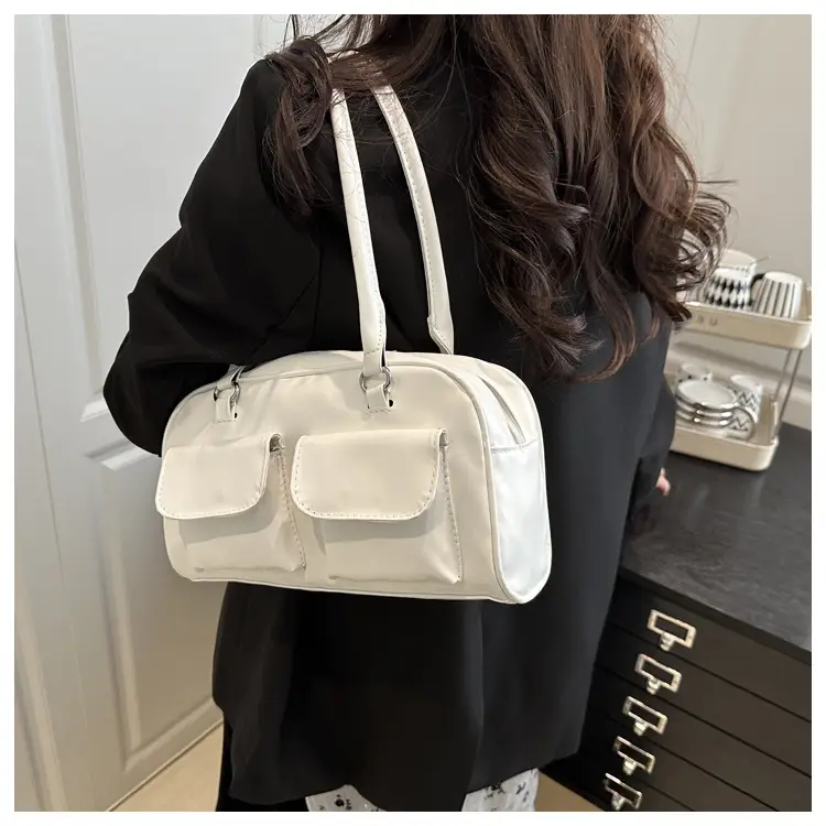 2025 White Neon Double Pocket Shoulder Bag — feature 13