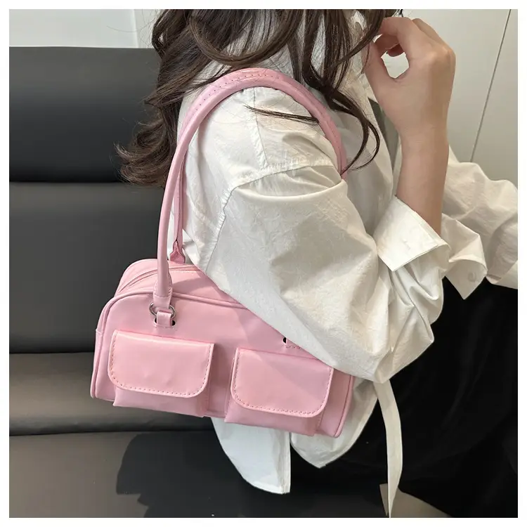 2025 White Neon Double Pocket Shoulder Bag — feature 14