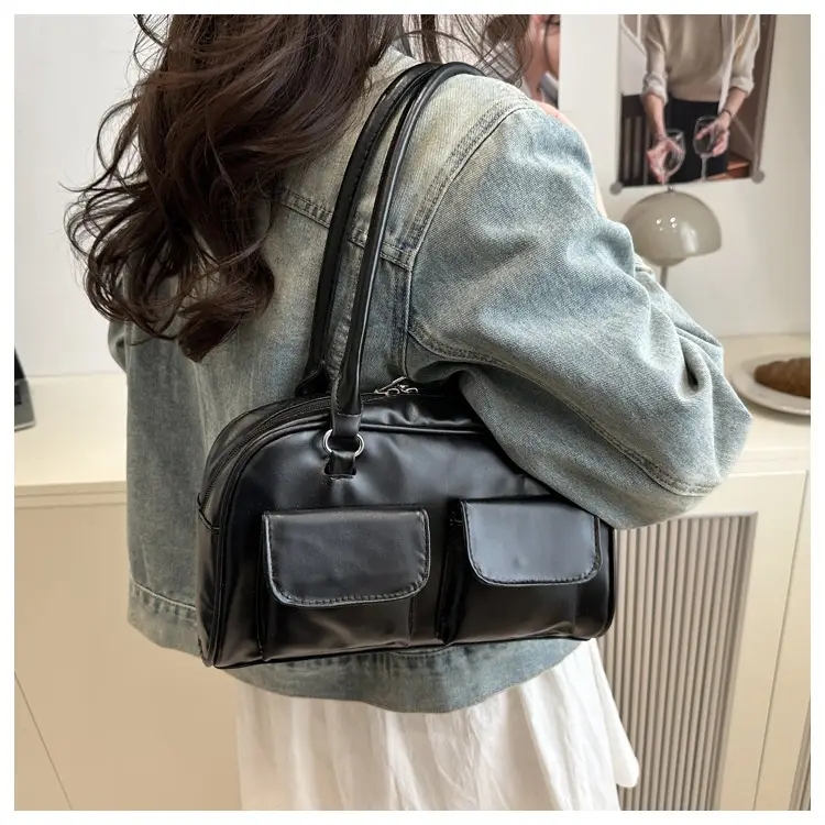 2025 White Neon Double Pocket Shoulder Bag — feature 17