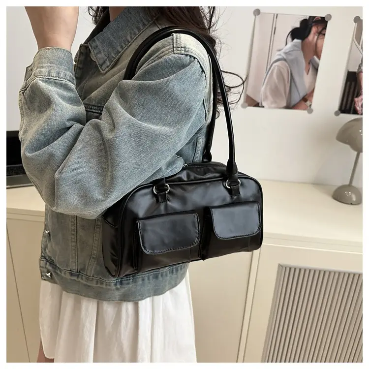 2025 White Neon Double Pocket Shoulder Bag — feature 19