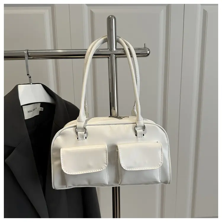 2025 White Neon Double Pocket Shoulder Bag — feature 24