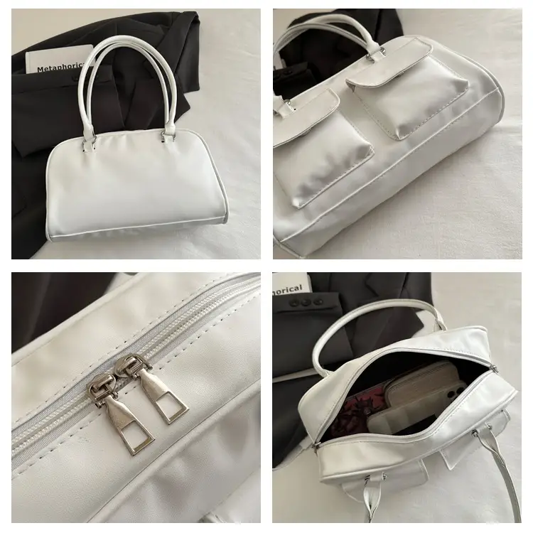 2025 White Neon Double Pocket Shoulder Bag — feature 7