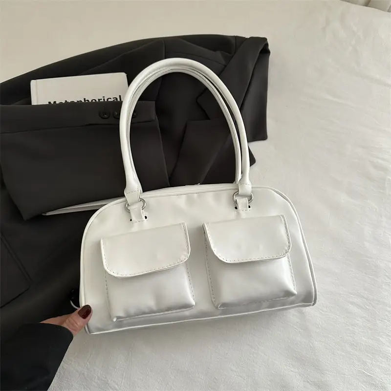 2025 White Neon Double Pocket Shoulder Bag - Image 2