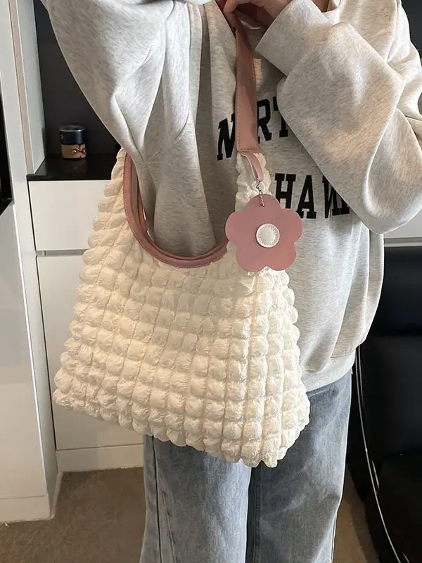 2025 Bubble Pleated Shoulder Crossbody Bag Women - Image 8