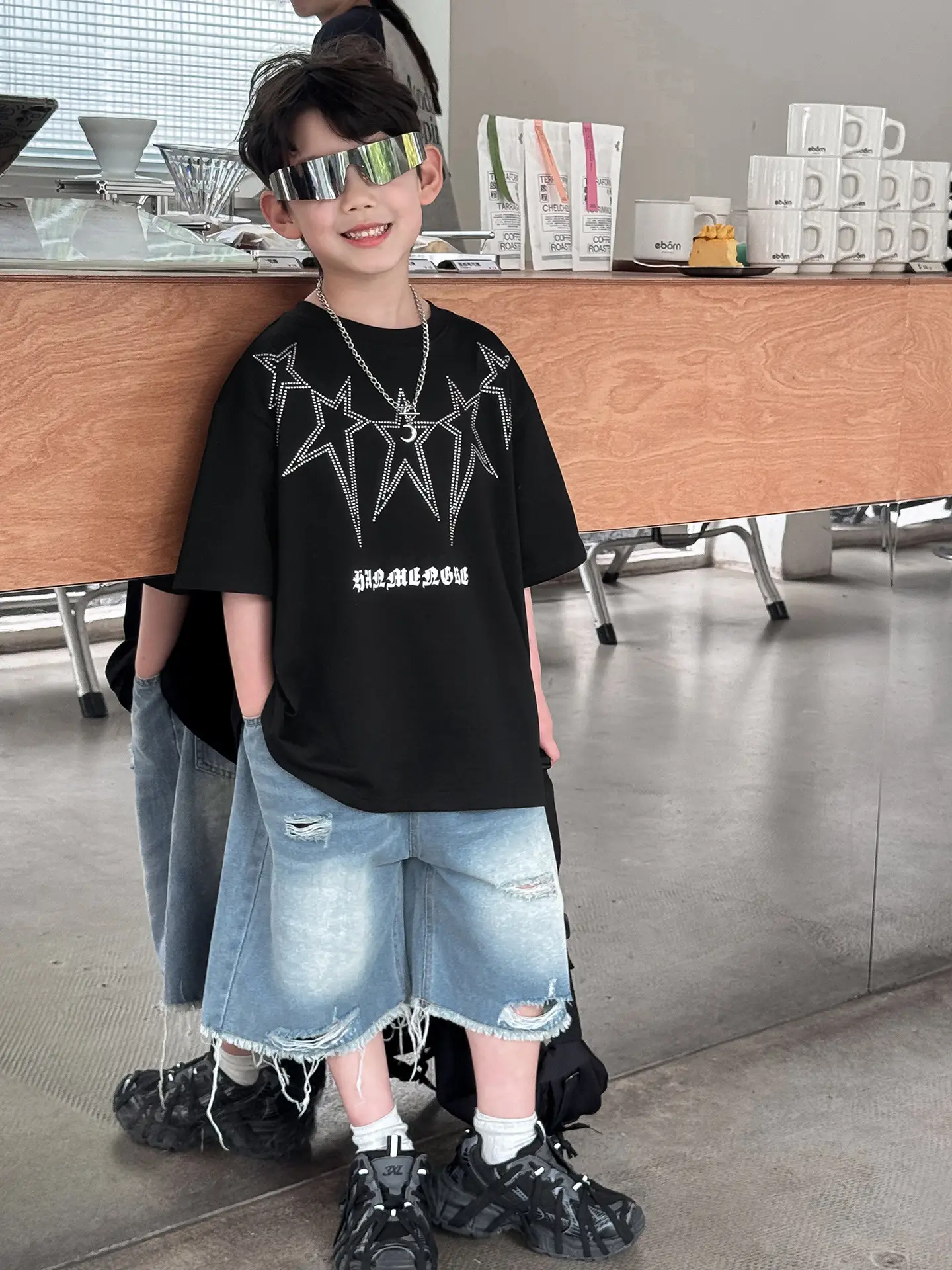 2025 Boys Letter Print T-Shirt White Cool Style - Image 4