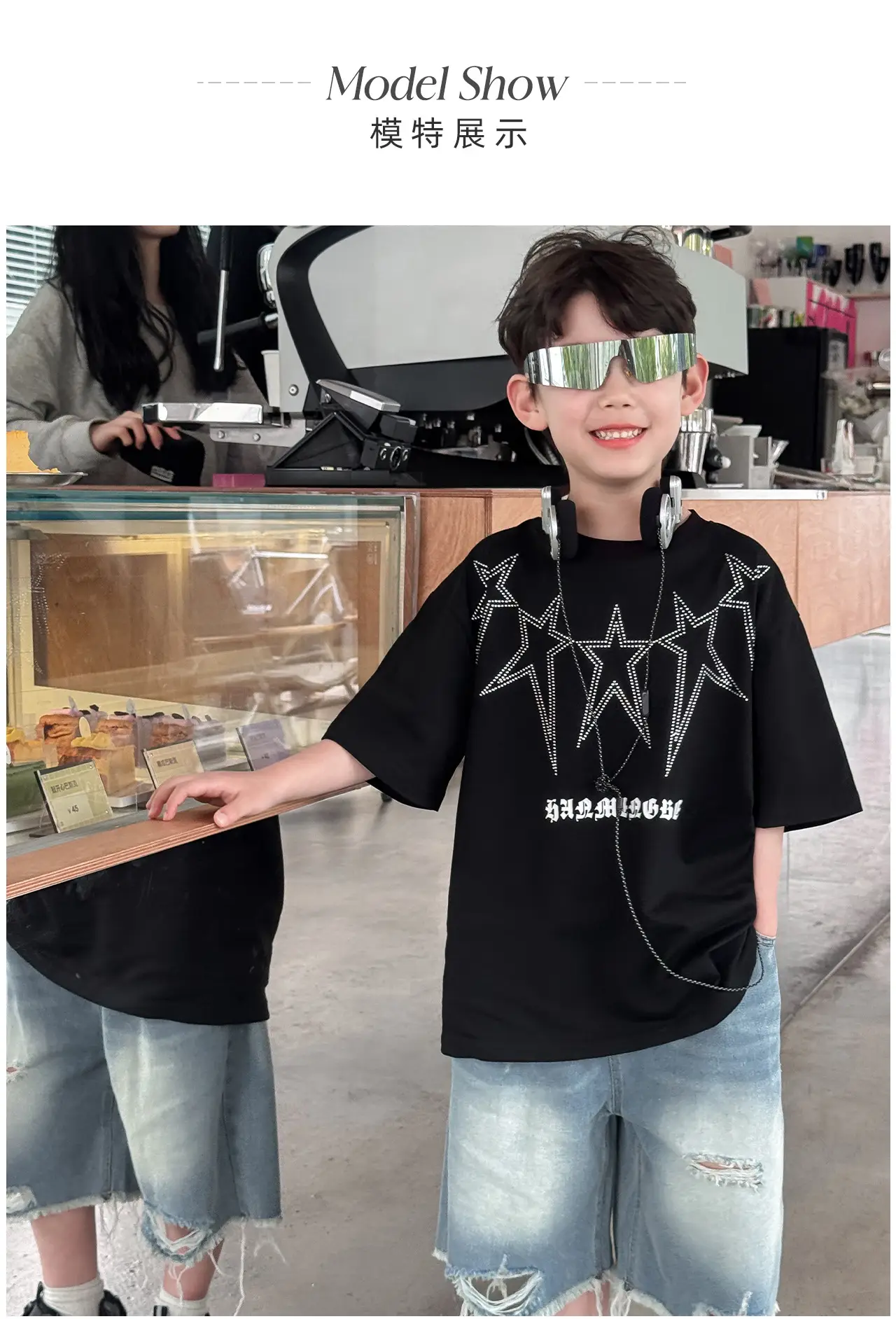2025 Boys Letter Print T-Shirt White Cool Style — feature 12
