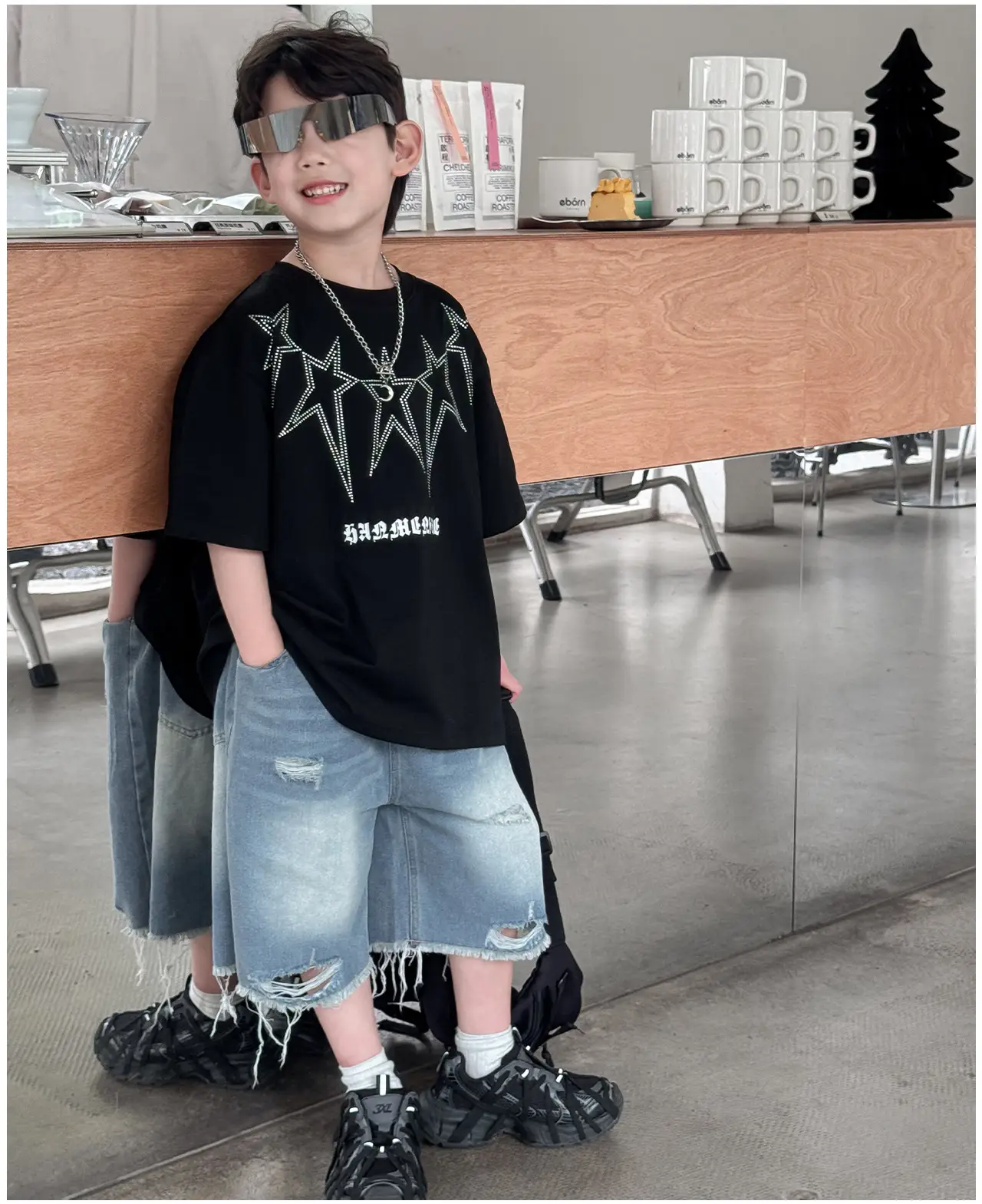 2025 Boys Letter Print T-Shirt White Cool Style — feature 13