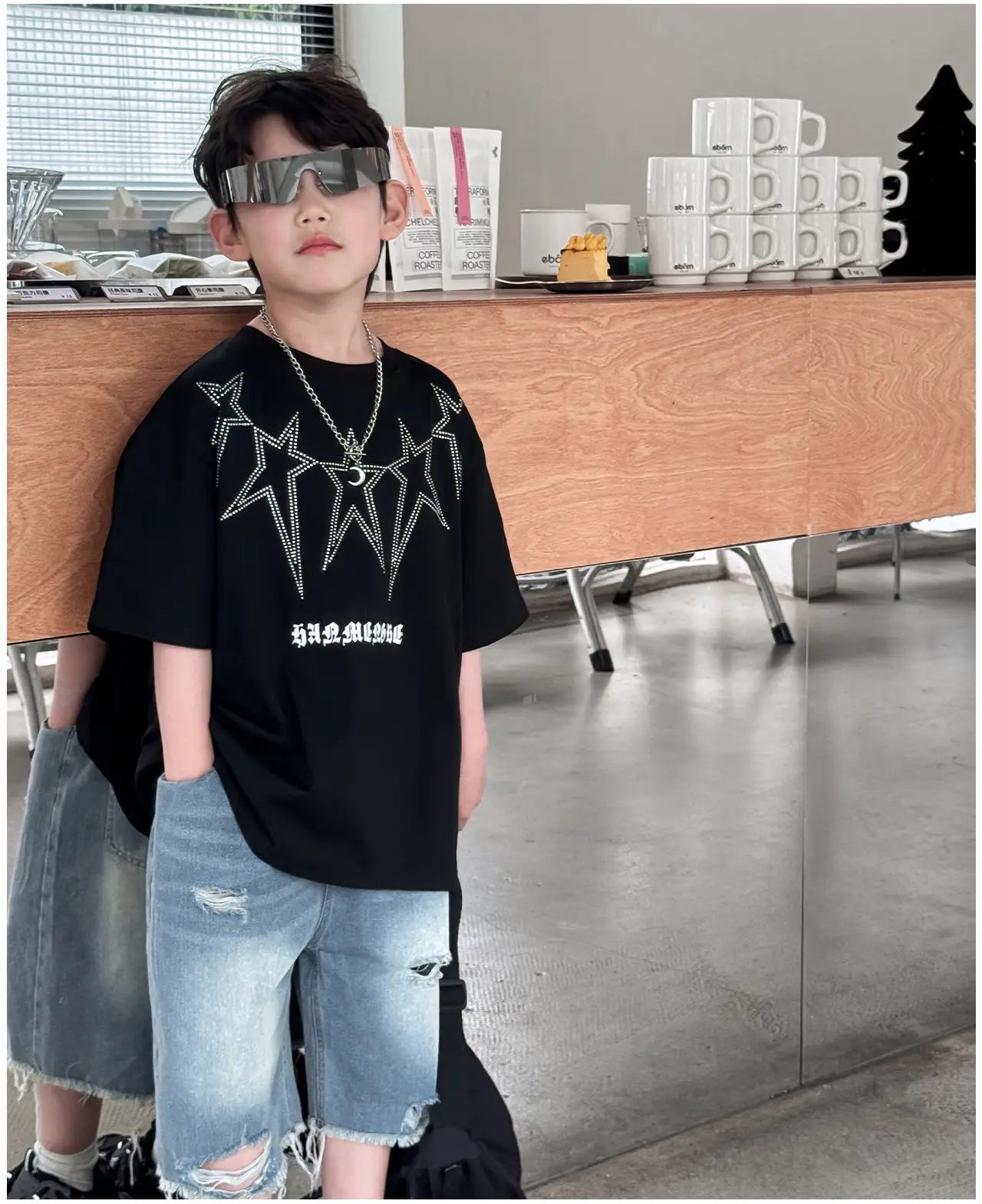 2025 Boys Letter Print T-Shirt White Cool Style — feature 14