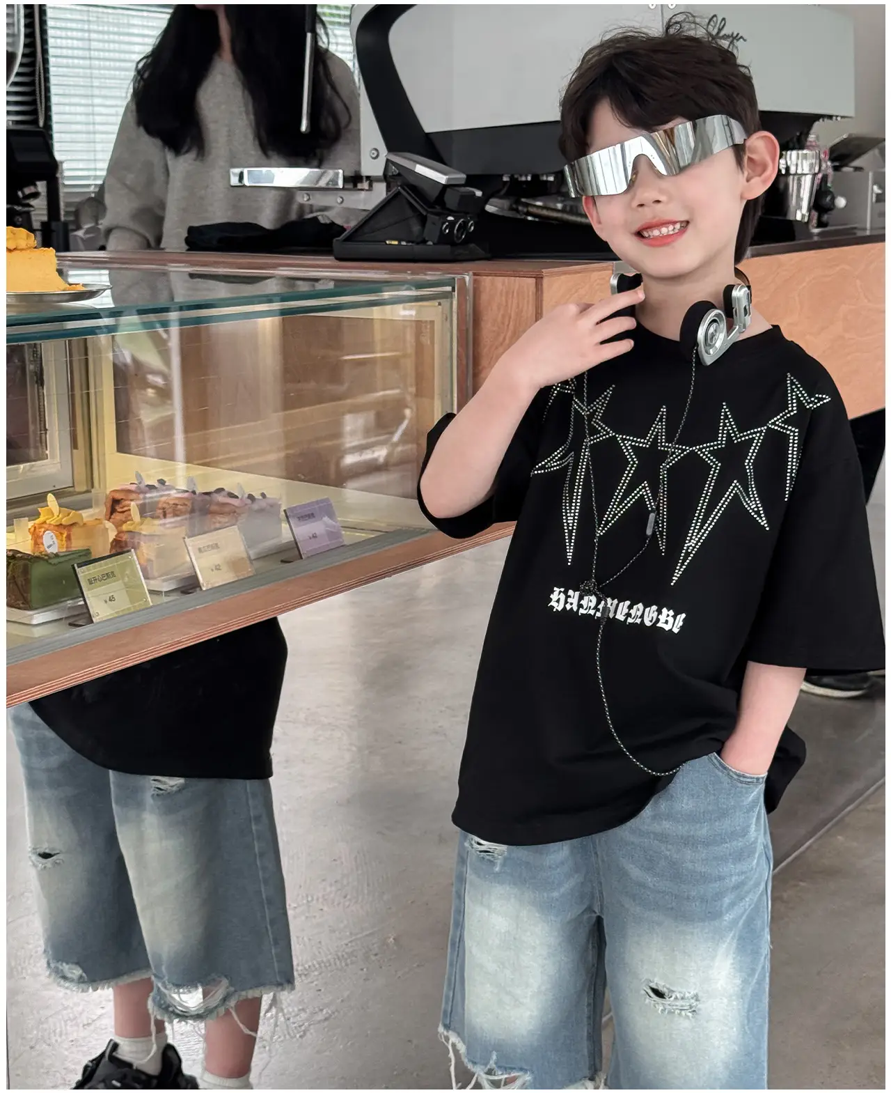 2025 Boys Letter Print T-Shirt White Cool Style — feature 18