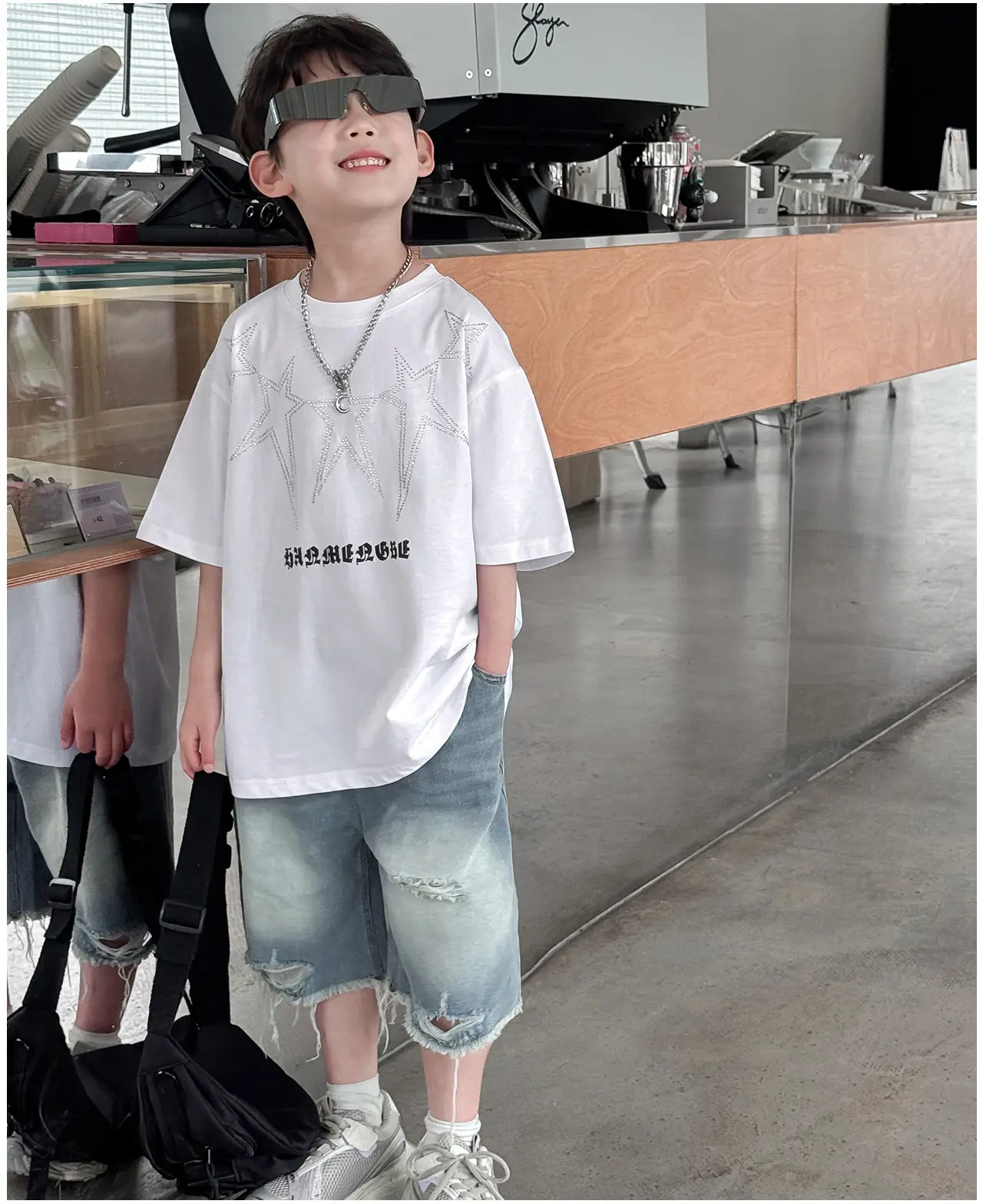 2025 Boys Letter Print T-Shirt White Cool Style — feature 20