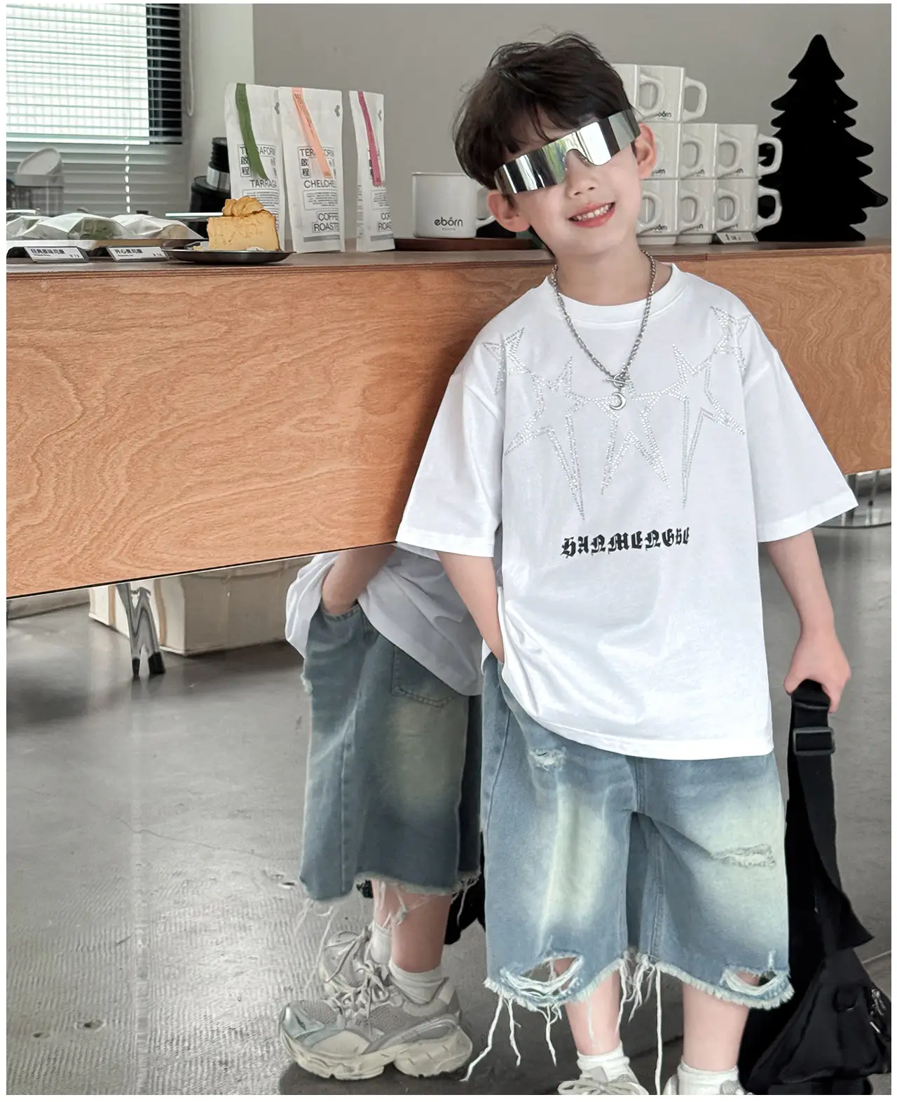 2025 Boys Letter Print T-Shirt White Cool Style — feature 21