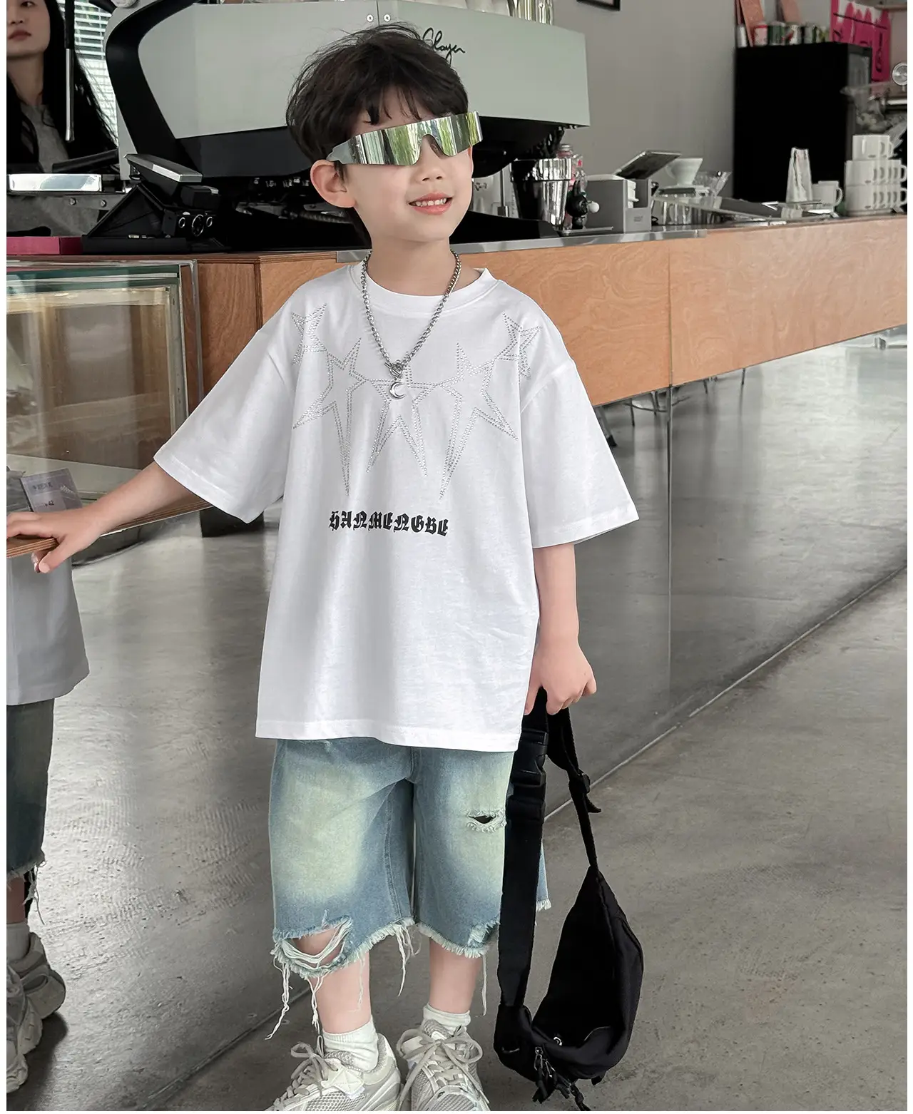 2025 Boys Letter Print T-Shirt White Cool Style — feature 22