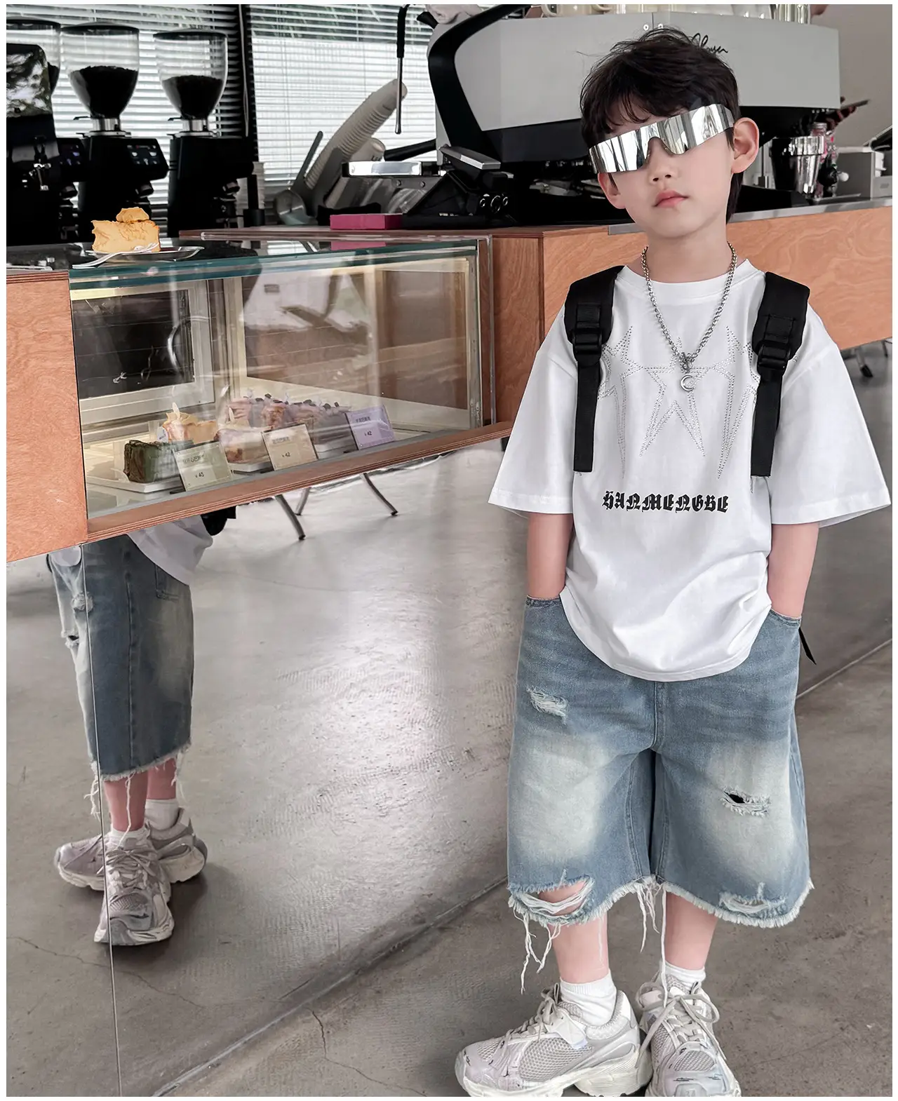 2025 Boys Letter Print T-Shirt White Cool Style — feature 23