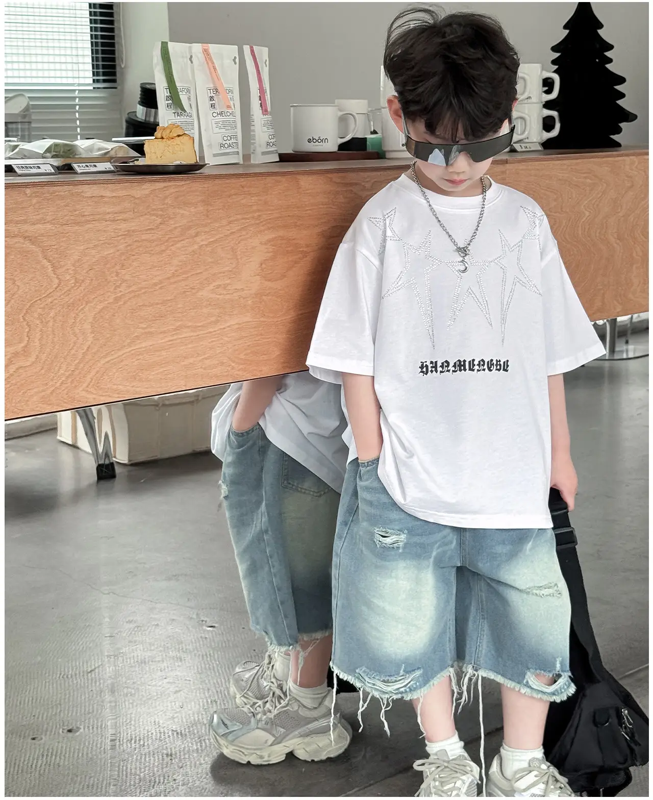 2025 Boys Letter Print T-Shirt White Cool Style — feature 27