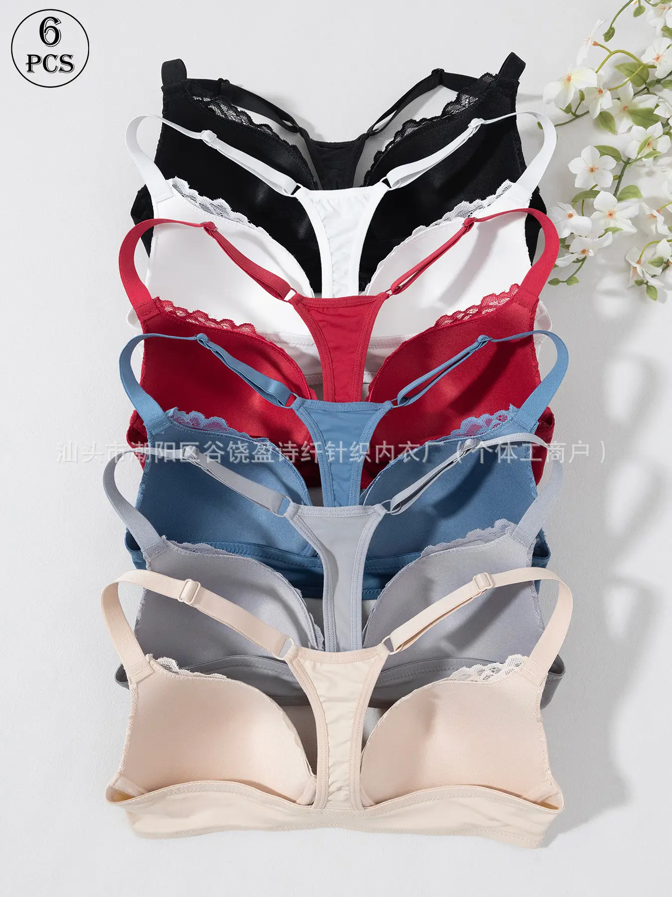 Blue Lace Front Button Bra for Women — feature 4