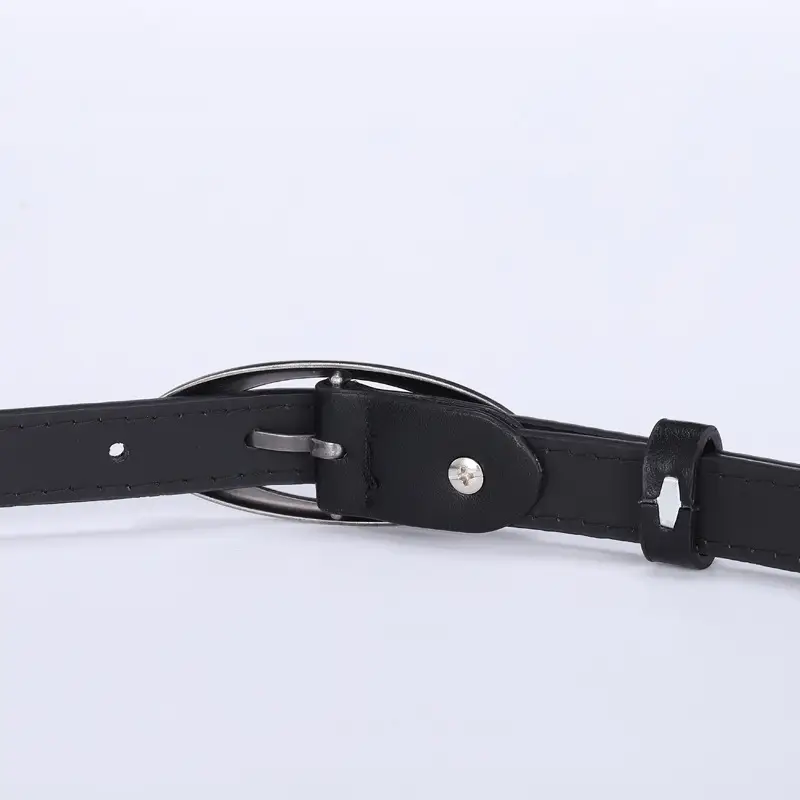 Crescent Rivet Belt for Women Black Silver - Image 8