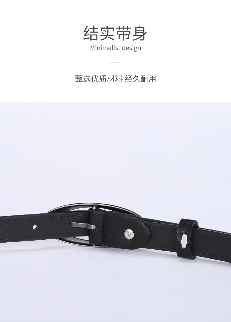 Crescent Rivet Belt for Women Black Silver — feature 2