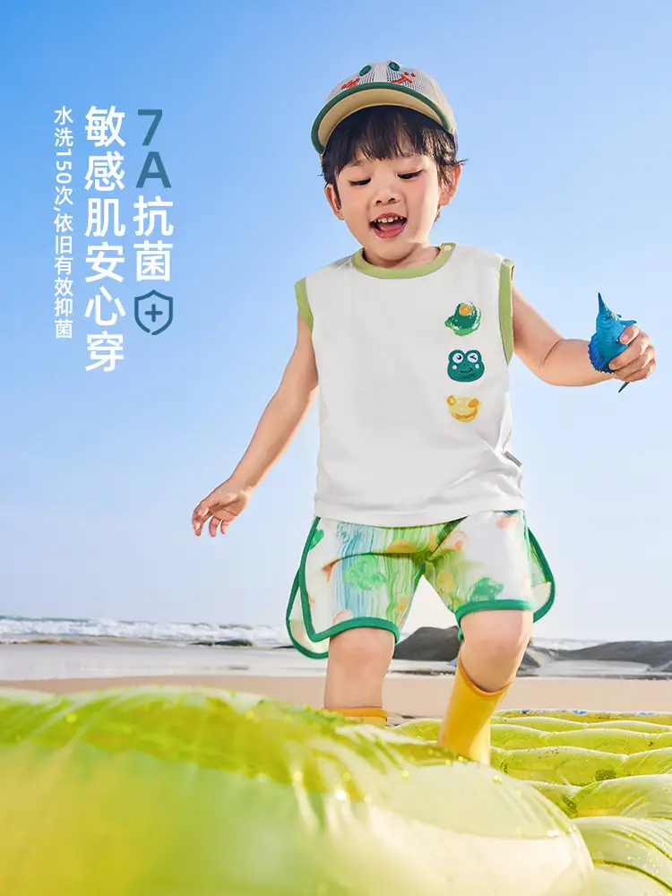 Kaka Panda Boys Sleeveless Baby Tops Summer Wear