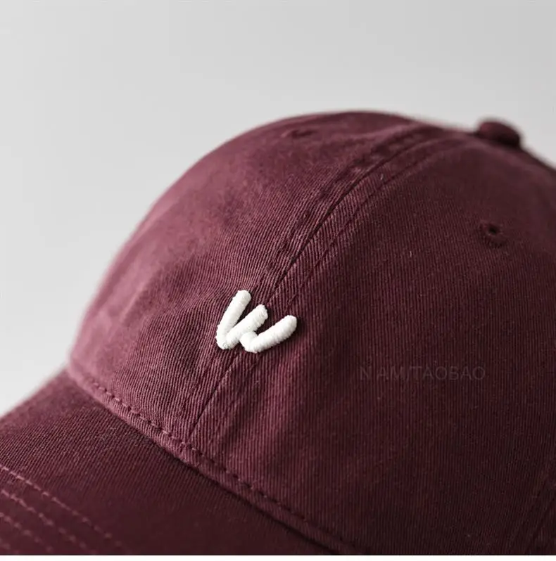 Men's Burgundy Embroidered Baseball Cap with Logo — feature 15