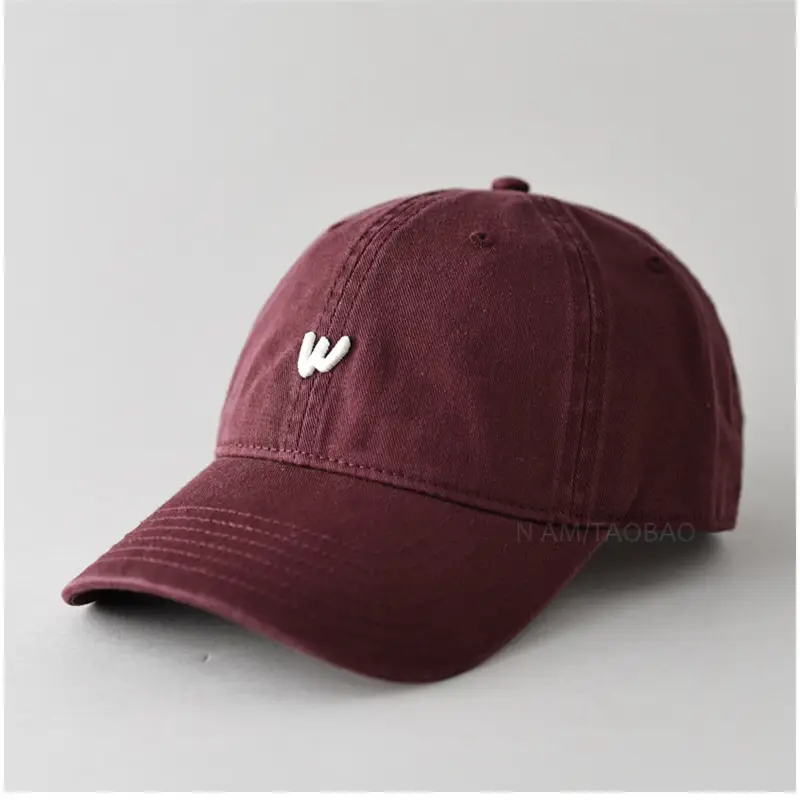 Men's Burgundy Embroidered Baseball Cap with Logo - Image 2