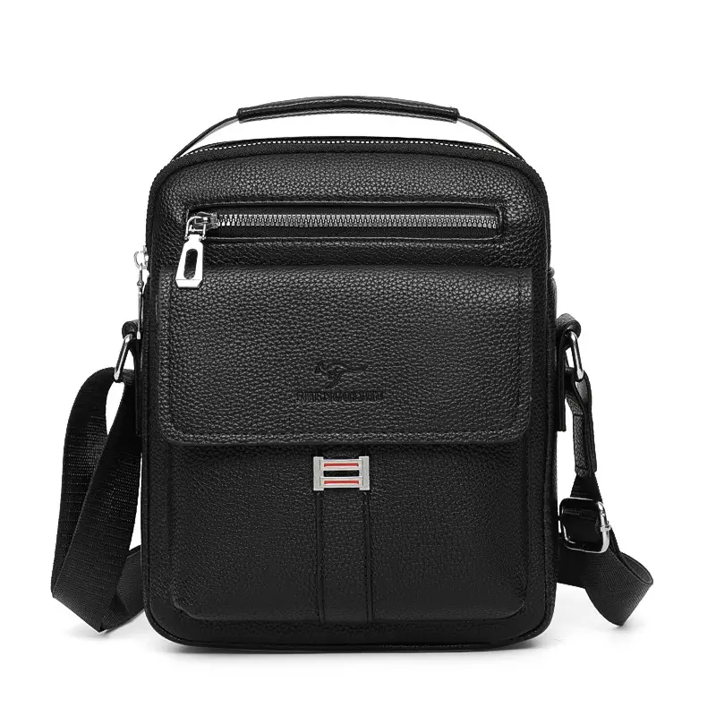 Men's Waterproof Crossbody Bag Pebbled Leather One-Piece - Image 7