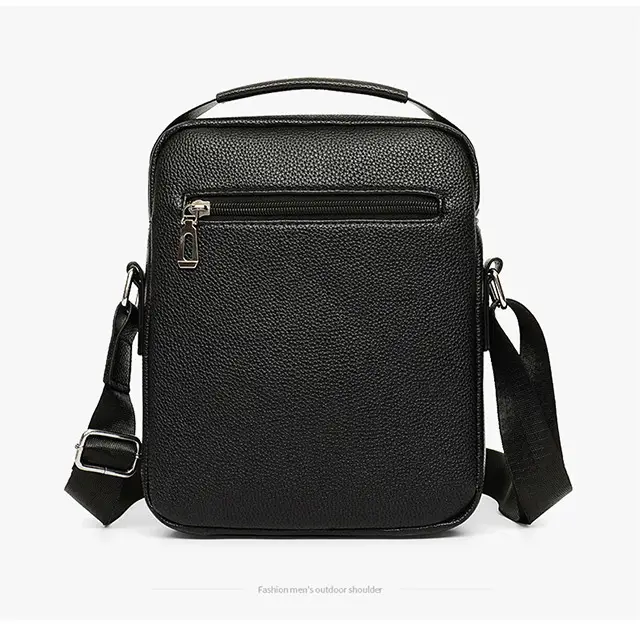 Men's Waterproof Crossbody Bag Pebbled Leather One-Piece — feature 22