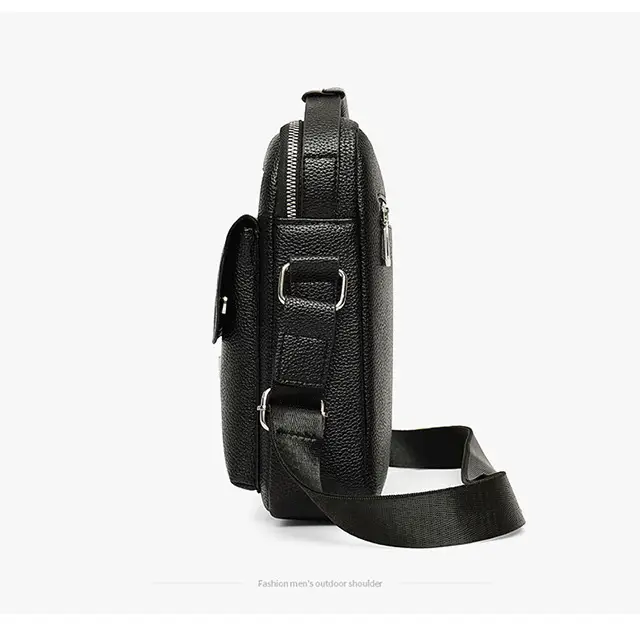 Men's Waterproof Crossbody Bag Pebbled Leather One-Piece — feature 23
